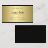 Handgeschriebener Script-Glamour Schwarz und Gold- Visitenkarte (Vorne/Hinten)