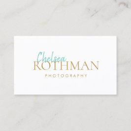 Handgeschriebener Script-Schriftart Einfach Weiß Visitenkarte