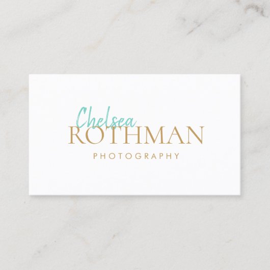 Handgeschriebener Script-Schriftart Einfach Weiß Visitenkarte (Vorderseite)
