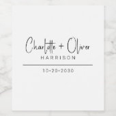 Handgeschriebener Skriptname Couple Wedding Weinetikett (Einzelnes Label)