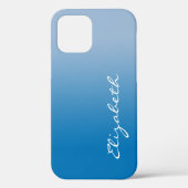 Handgeschriebener Skriptname für Blue Gradient Case-Mate iPhone Hülle (Rückseite)