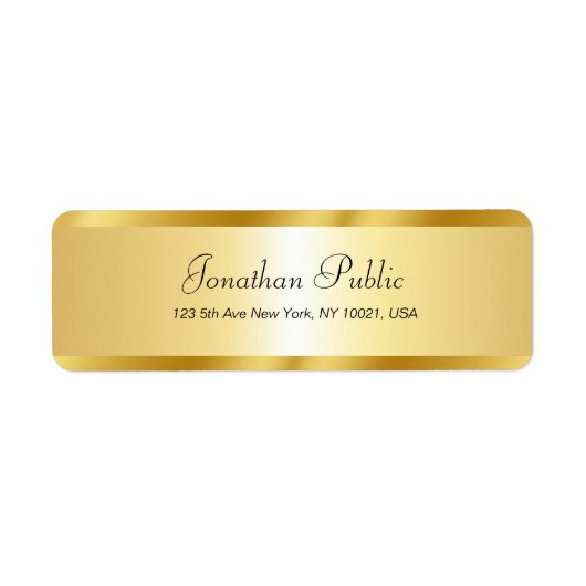 Handgeschriebener Skriptname Gold Template Elegant (Vorne)