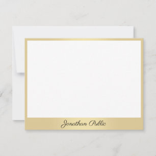 Handgeschriebener Skriptname Gold Template Elegant Mitteilungskarte