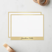 Handgeschriebener Skriptname Gold Template Elegant Mitteilungskarte (Vorderseite/Rückseite Beispiel)