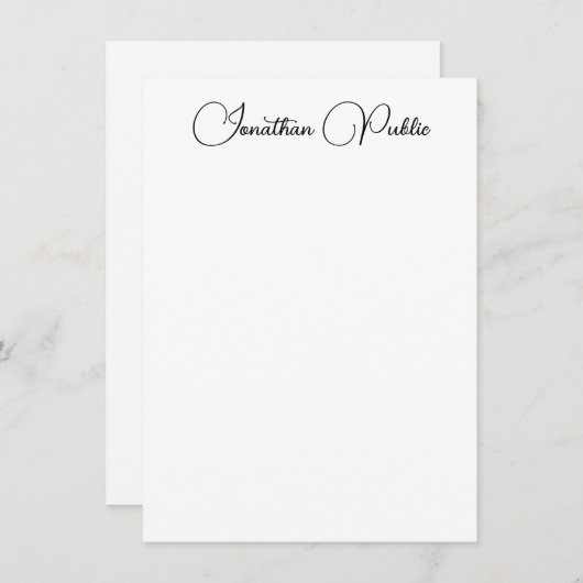 Handgeschriebener Skriptname Moderne vertikale Vor Mitteilungskarte (Vorne/Hinten)