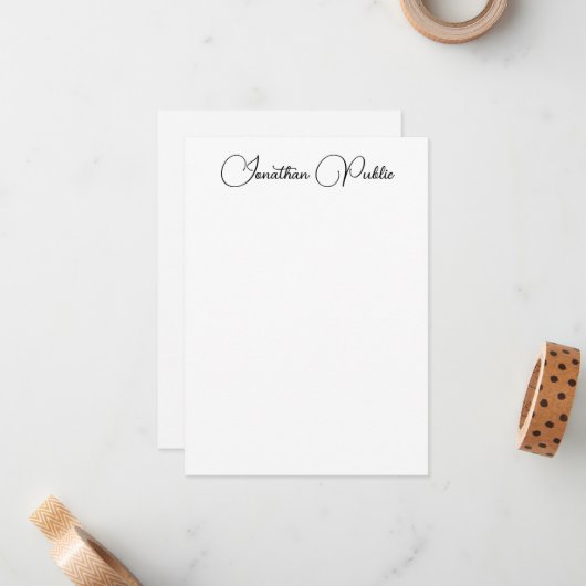 Handgeschriebener Skriptname Moderne vertikale Vor Mitteilungskarte (Vorderseite/Rückseite Beispiel)