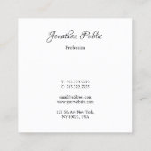 Handgeschriebener Skriptname Moderne Vorlage Elega Quadratische Visitenkarte (Rückseite)