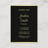 Handgeschriebener Skriptname Schwarze Gold-Vorlage Visitenkarte (Rückseite)