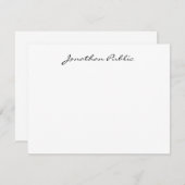 Handgeschriebener Skriptname Text Chic Einfaches D Mitteilungskarte (Vorne/Hinten)