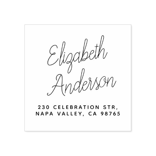 Handgeschriebener Skriptname und einfache Rücksend Gummistempel (Prägung)