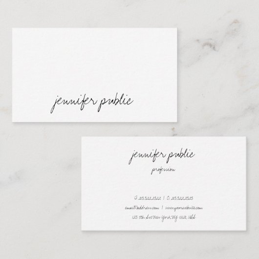 Handgeschriebener Skripttext Beruflich einfach mod Visitenkarte (Vorne/Hinten)