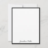 Handgeschriebener Skripttext-Elegant Monogram Clas Mitteilungskarte (Rückseite)