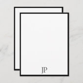 Handgeschriebener Skripttext-Elegant Monogram Clas Mitteilungskarte (Vorne/Hinten)