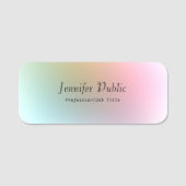 Handgeschriebener Skripttext Elegante farbige Vorl Namensschild (Vorderseite)