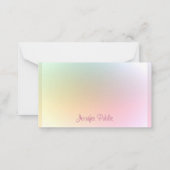 Handgeschriebener Skripttext Moderne farbige Vorla Mitteilungskarte (Rückseite)