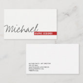 Handgeschriebener Text mit formatiertem rotem Akze Visitenkarte (Vorne/Hinten)