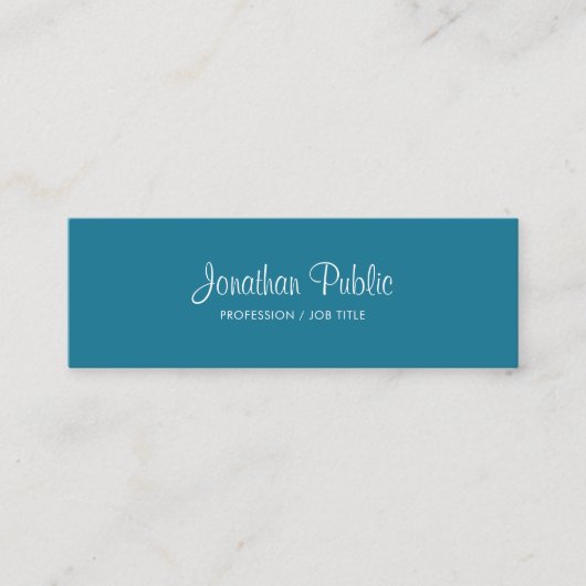 Handgeschriebener Text-modische Türkis-Farbe Mini Visitenkarte (Vorderseite)
