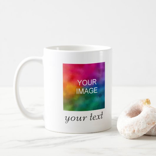 Handgeschriebener Text oder benutzerdefinierte Fot Kaffeetasse (Mit Donut)