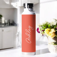 Handgeschriebener Text Roter Koral Elegante Wasser