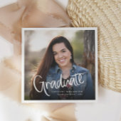 Handgeschriebener Trendy Lässig Script Foto Abschl Serviette