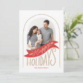 handgeschriebener Urlaubsattelbanner Feiertagskarte (Stehend Vorderseite)