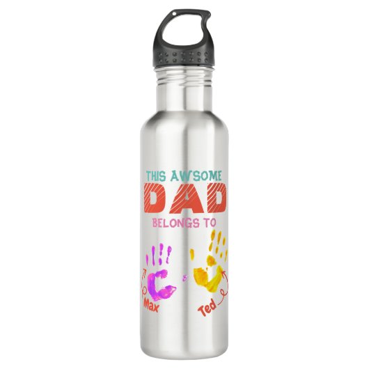 Handgeschriebener Vater Vater Sohn Kind Geschenk Edelstahlflasche (Vorderseite)