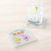 Handgeschriebener Vater Vater Sohn Kind Geschenk Glasuntersetzer (Schrägansicht)