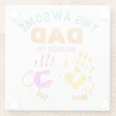 Handgeschriebener Vater Vater Sohn Kind Geschenk Glasuntersetzer (Rückseite)