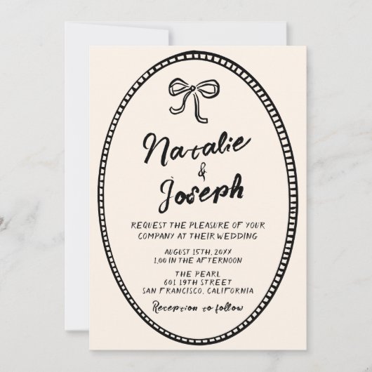 Handgeschriebener Vintager, einzigartiger QR-Code  Einladung (Vorderseite)