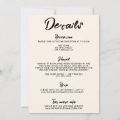 Handgeschriebener Vintager Spaß modern und zeitgem Einladung (Rückseite)