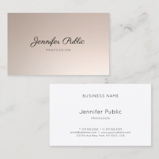 Handgeschriebener Visitenkarte (Vorne/Hinten)