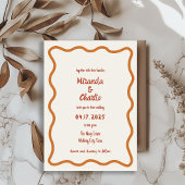 Handgeschriebener Whimsical Wavy Border Fun 70er W Einladung