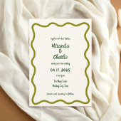 Handgeschriebener Whimsical Wavy Border Fun Hochze Einladung