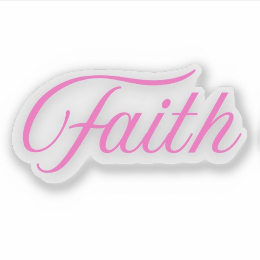 Handgeschriebener Wortglauben in Rosa Aufkleber (Vorderseite)