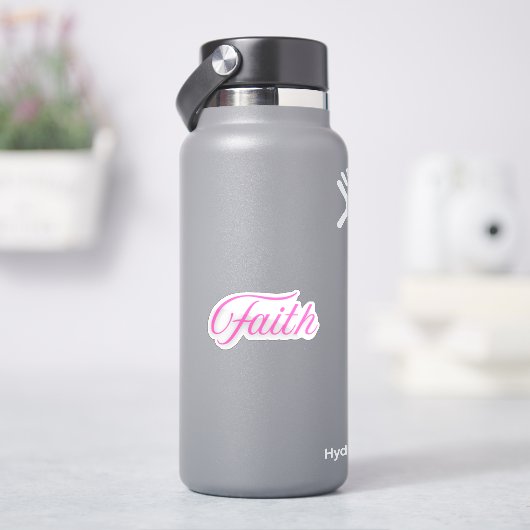 Handgeschriebener Wortglauben in Rosa Aufkleber (HydroFlask)