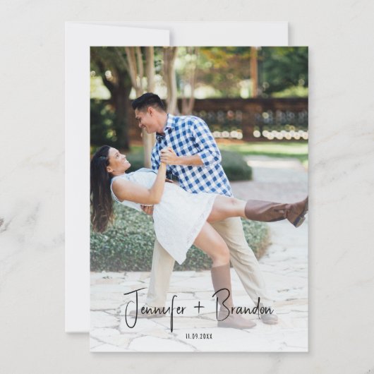 Handgeschriebenes altes Geld Save the Date Foto Einladung (Vorderseite)