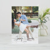 Handgeschriebenes altes Geld Save the Date Foto Einladung (Stehend Vorderseite)