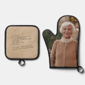 Handgeschriebenes benutzerdefiniertes Rezept Ofenhandschuh & Topflappen-Set (Vorderseite)