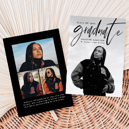 Handgeschriebenes Black Brush Script 4 Foto Abschl Ankündigung