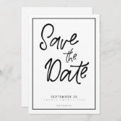 Handgeschriebenes Black l Foto Save the Date Einla Einladung (Vorne/Hinten)
