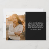 Handgeschriebenes Black Script 2 Foto Abschluss Ankündigung (Rückseite)