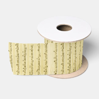 Handgeschriebenes Blatt Musik Song Antique Ivory R Satinband