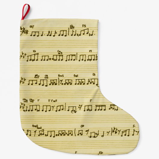 Handgeschriebenes Blatt Musik Song Notes Antique I Großer Weihnachtsstrumpf (Vorderseite)