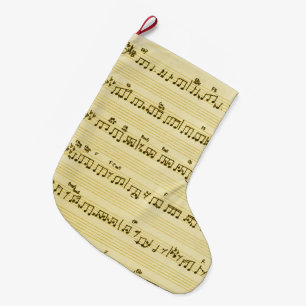 Handgeschriebenes Blatt Musik Song Notes Antique I Großer Weihnachtsstrumpf
