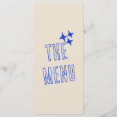 Handgeschriebenes blaues Retro fett Moderne Fun We Menükarte (Rückseite)