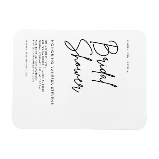 Handgeschriebenes Brautparty Magnet (Horizontal)