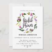 Handgeschriebenes Brautparty Script Blumenschaden Einladung (Vorderseite)