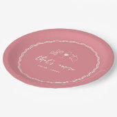 Handgeschriebenes Brautparty "That's Amore" Pappteller (Schrägansicht)