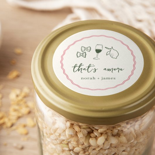 Handgeschriebenes Brautparty "That's Amore" Runder Aufkleber