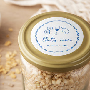 Handgeschriebenes Brautparty "That's Amore" Runder Aufkleber